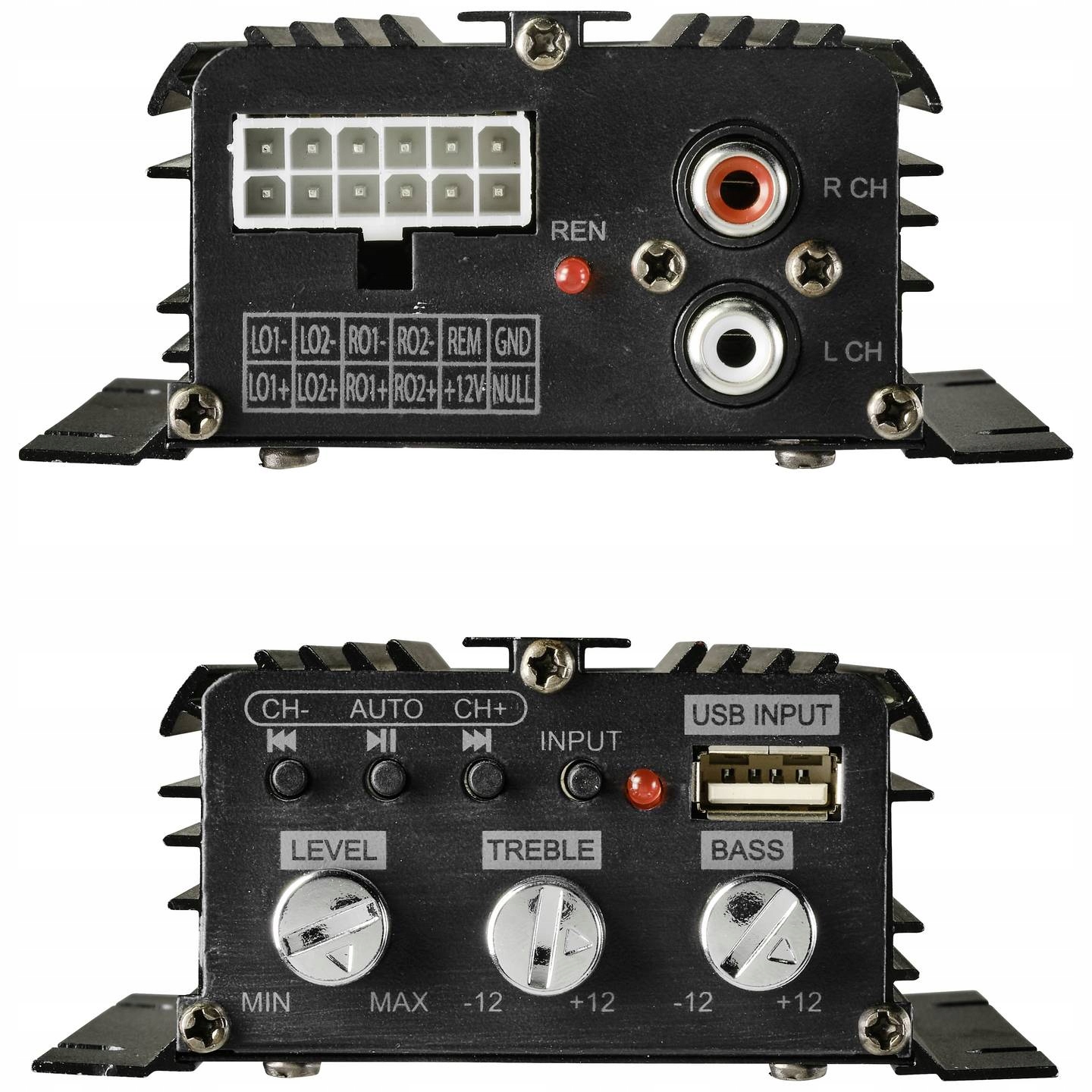 Wzmacniacz samochodowy Bluetooth USB 4 kanały 200W