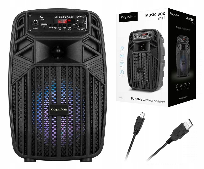 Głośnik Bluetooth TWS USB SD AUX FM Karaoke