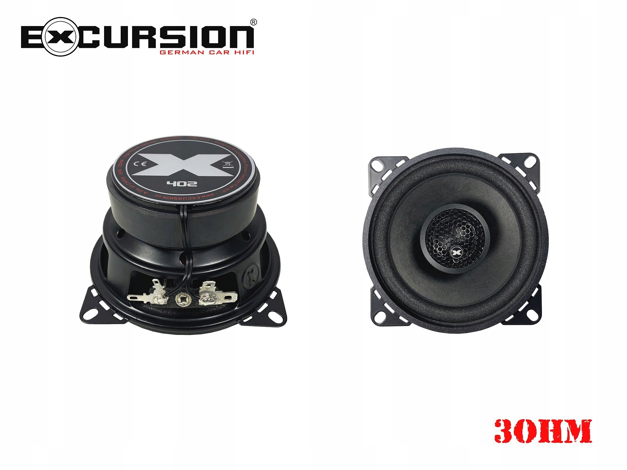 Głośniki Excursion 10cm 2 drożne 3 ohm 125W