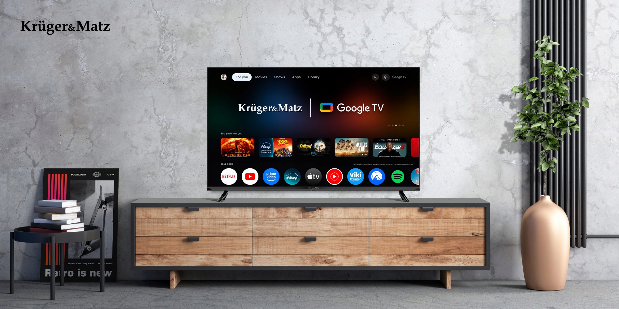 Telewizor SMART Google TV 43" FULL HD WiFi DVB-T2 H.265 HEVC HDR Chromecast