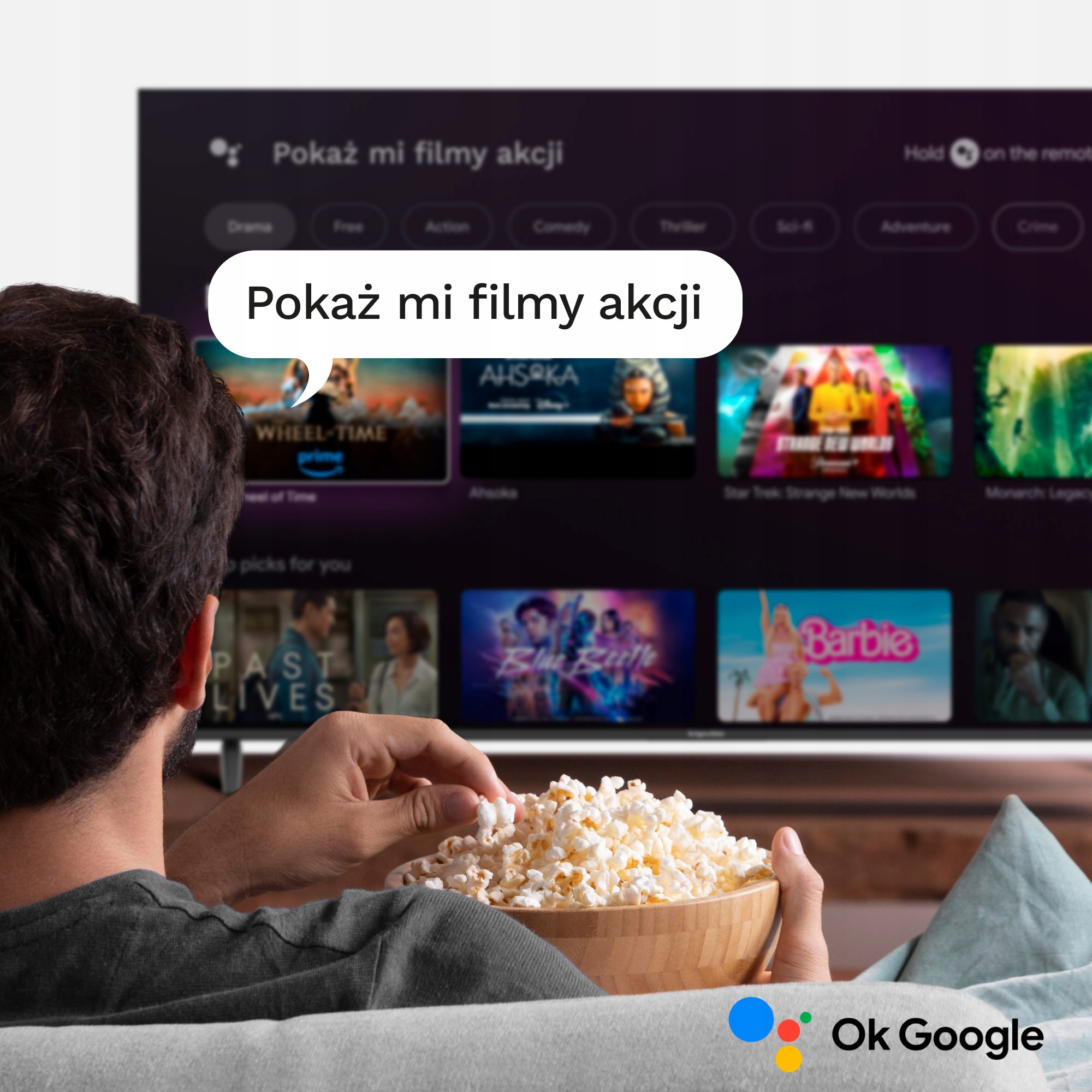 Telewizor Kruger&Matz 65" UHD Google TV 5.0 DVB-T2/T/C H.265 HEVC smart