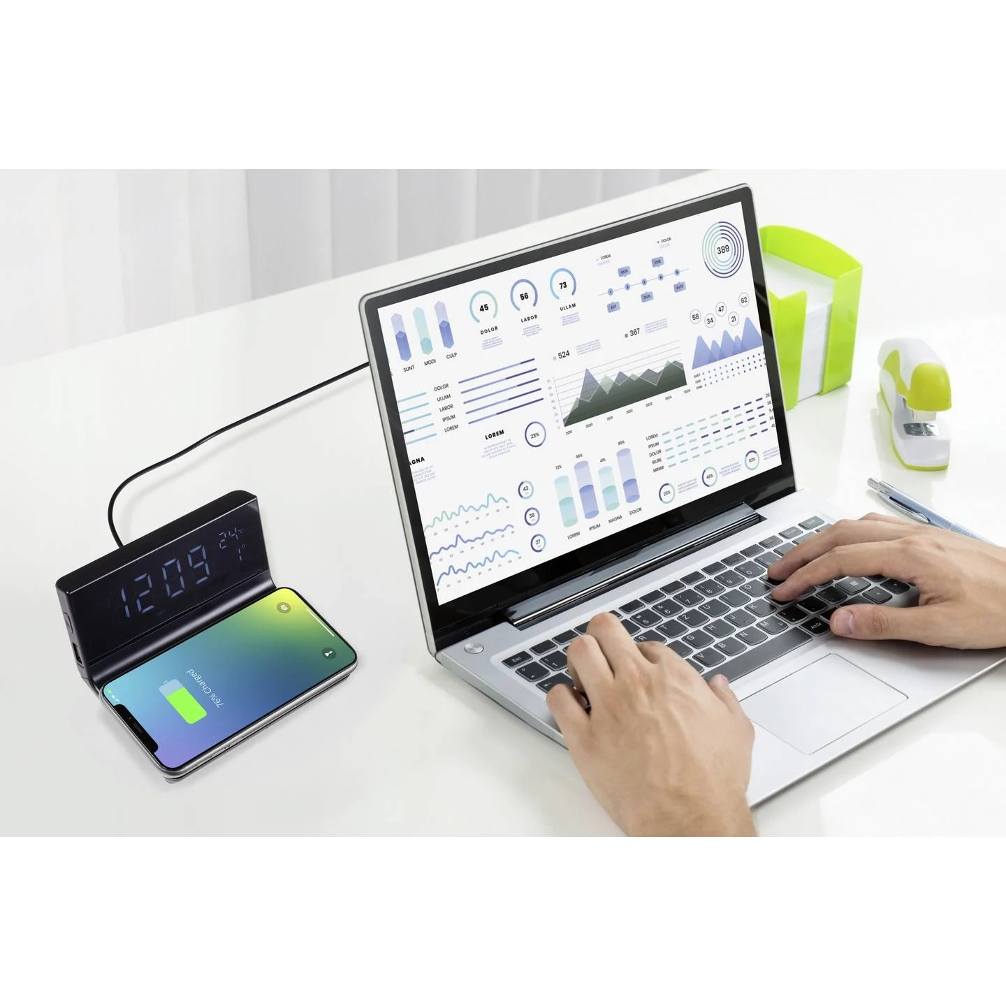 Budzik zegar temperatura ŁADOWARKA bezprzewodowa