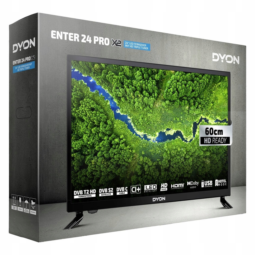 Telewizor 24cale LCD HD 1366x768 Pixel tuner DVB-T2 USB pilot TRYB HOTELOWY