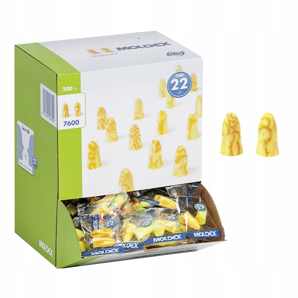 Zatyczki do uszu STOPERY jednorazowe SNR 22dB 200par HIPOALERGICZNE EN352-2