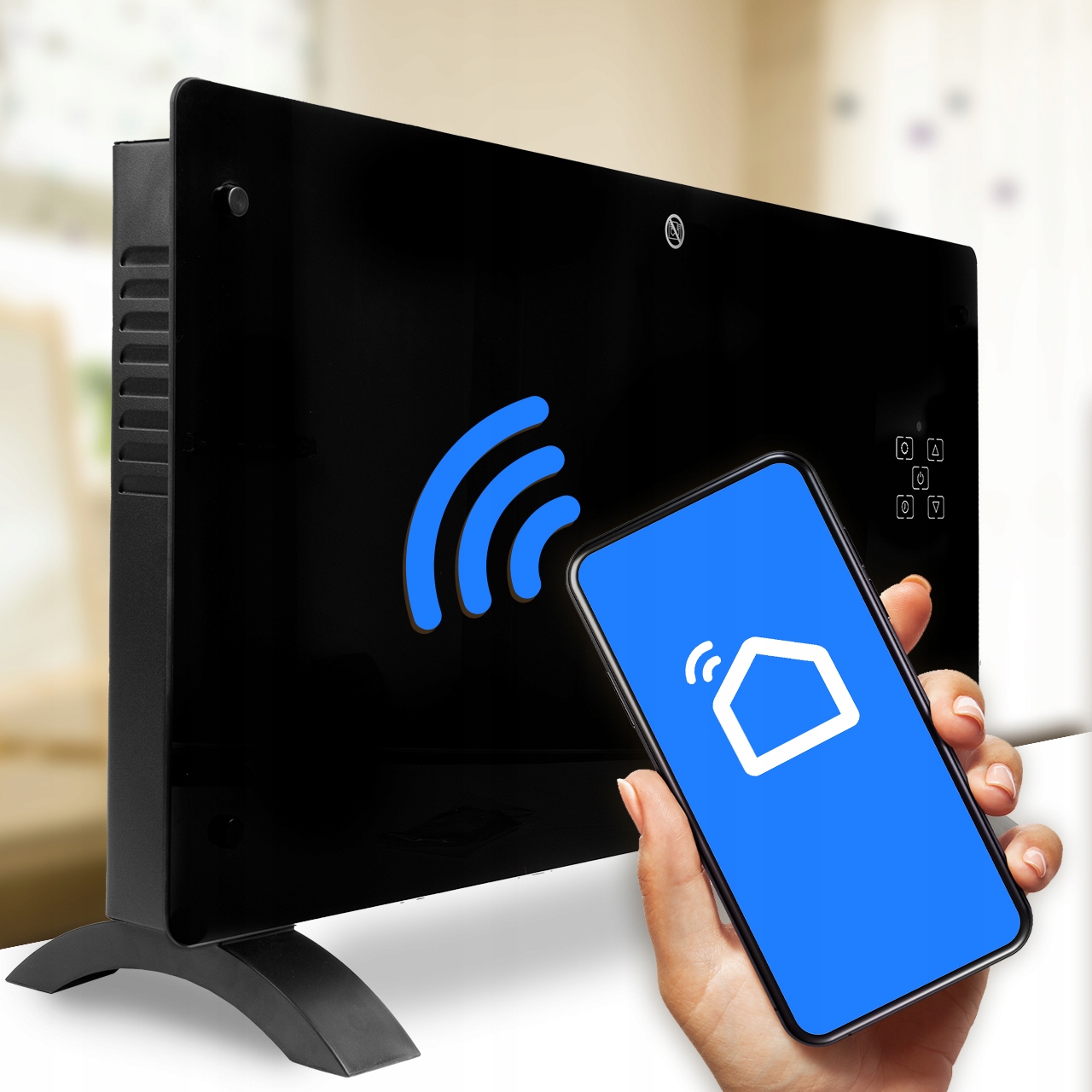 Grzejnik elektryczny KONWEKTOROWY pilot SZKLANY front 2000W termostat WiFi