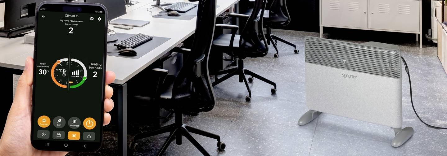 Grzejnik elektryczny stojący ścienny APLIKACJA WiFi BT piecyk 1500W Timer