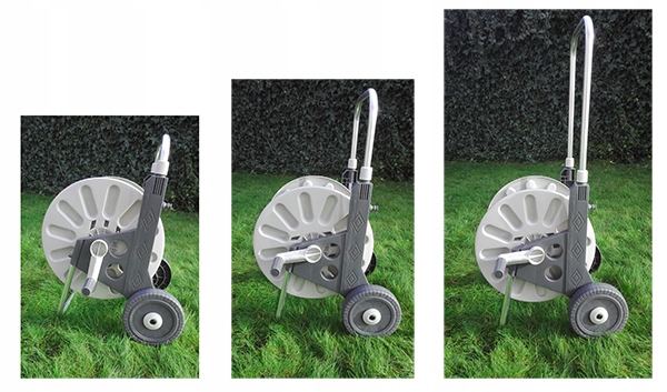 WÓZEK ALU WĄŻ OGRODOWY 4-WARSTWOWY 1/2 50 METRÓW BEST POLSKA ZRASZACZ KPL