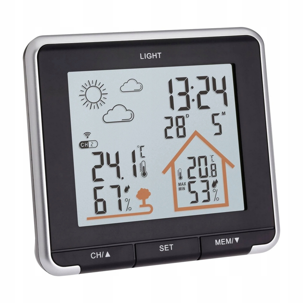 Stacja pogody temperatura i wilgotność zegar