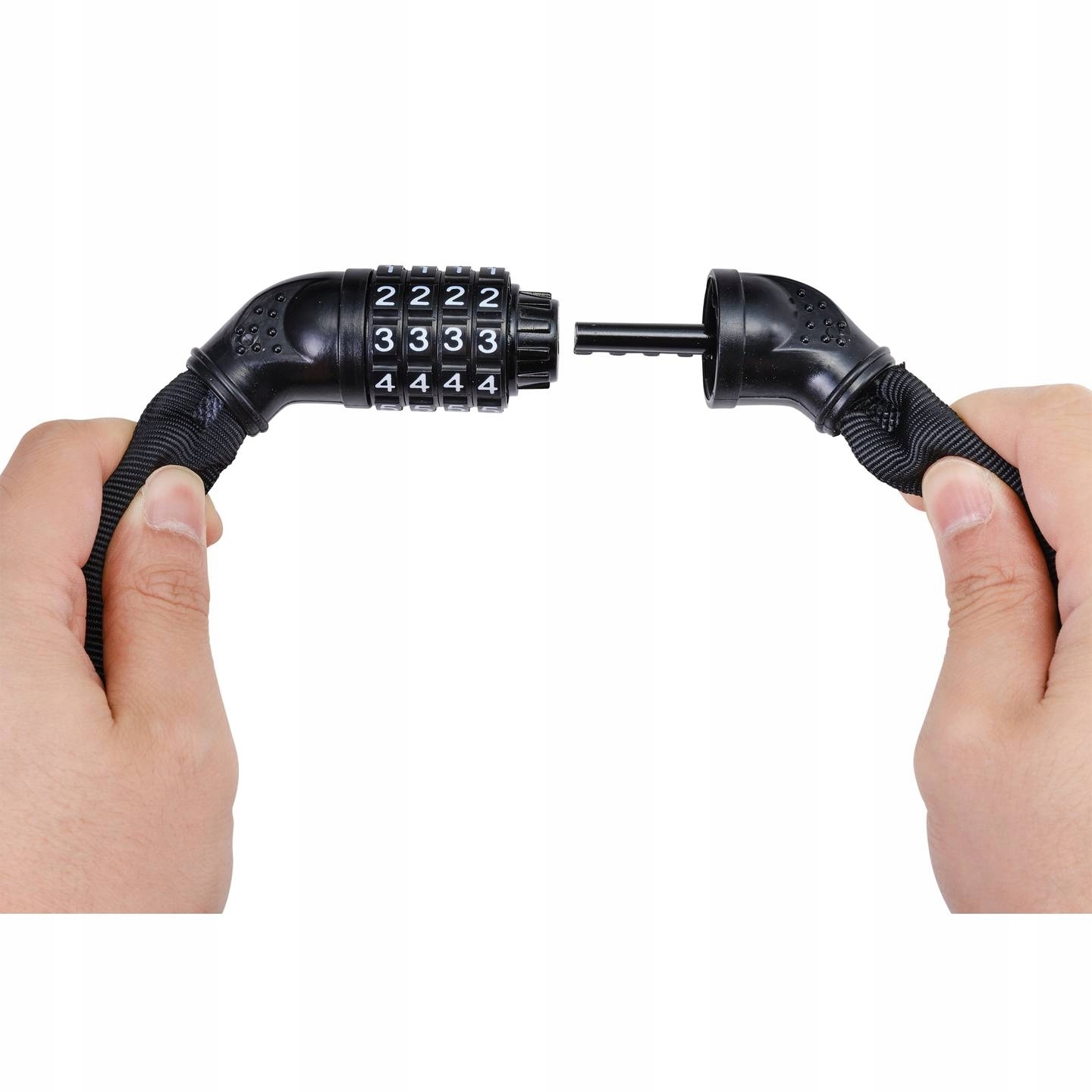 Zapięcie rowerowe ŁAŃCUCH 1 metr zabezpieczenie roweru ZAMEK kodowy Sygonix