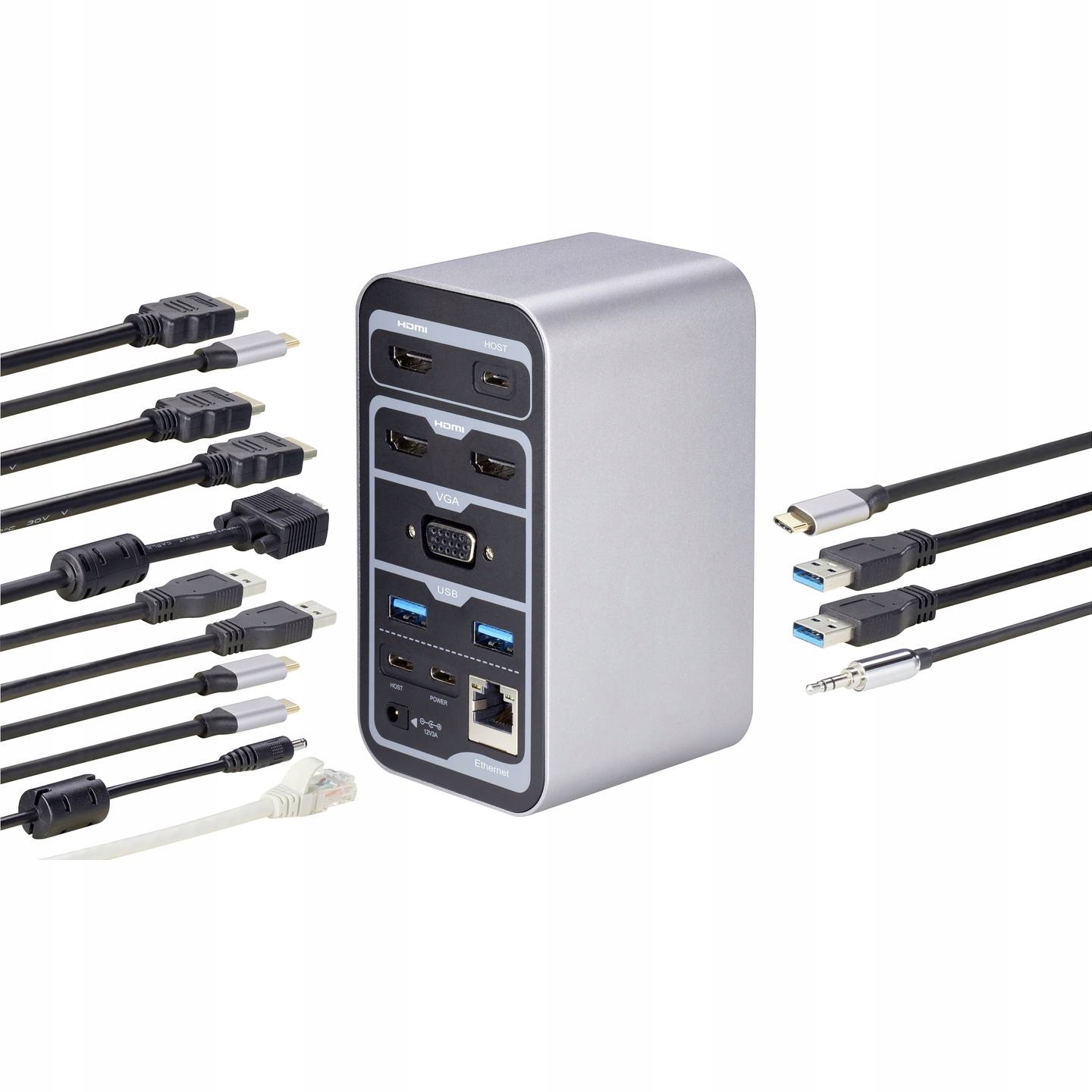 Stacja dokująca USB C HUB ADAPTER RJ45 Przejściówka HDMI