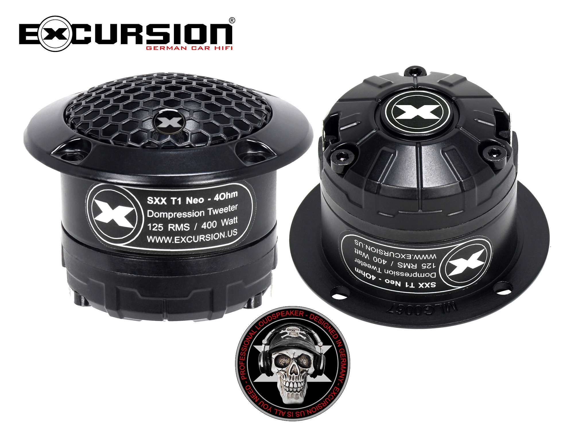 Głośniki wysokotonowe TWEETERY samochodowe Excursion 60mm 400W 4 ohm 104 db