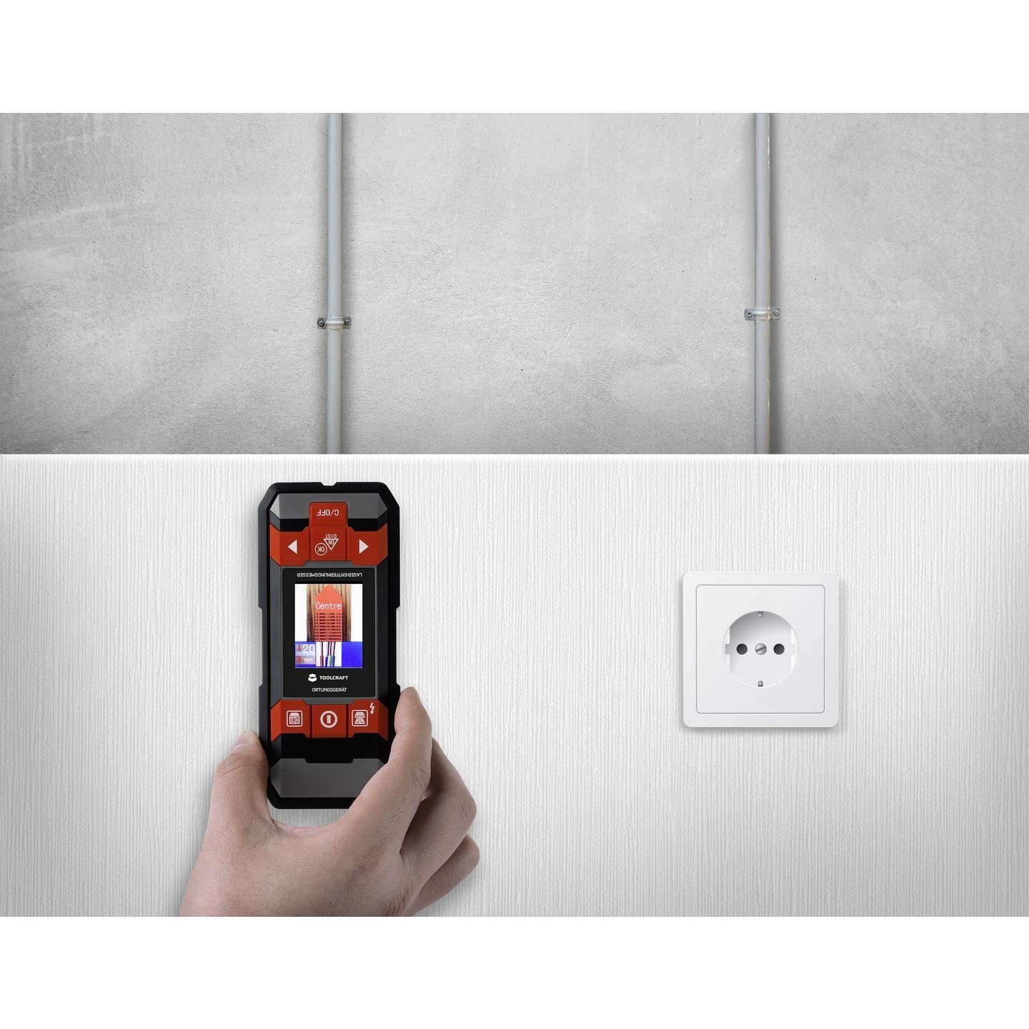 Wykrywacz metali przewodów dalmierz laserowy 2w1