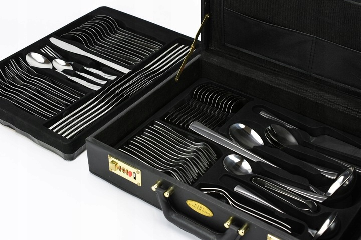 Sztućce w WALIZCE EKSKLUZYWNE 72 elementy na 12 OSÓB