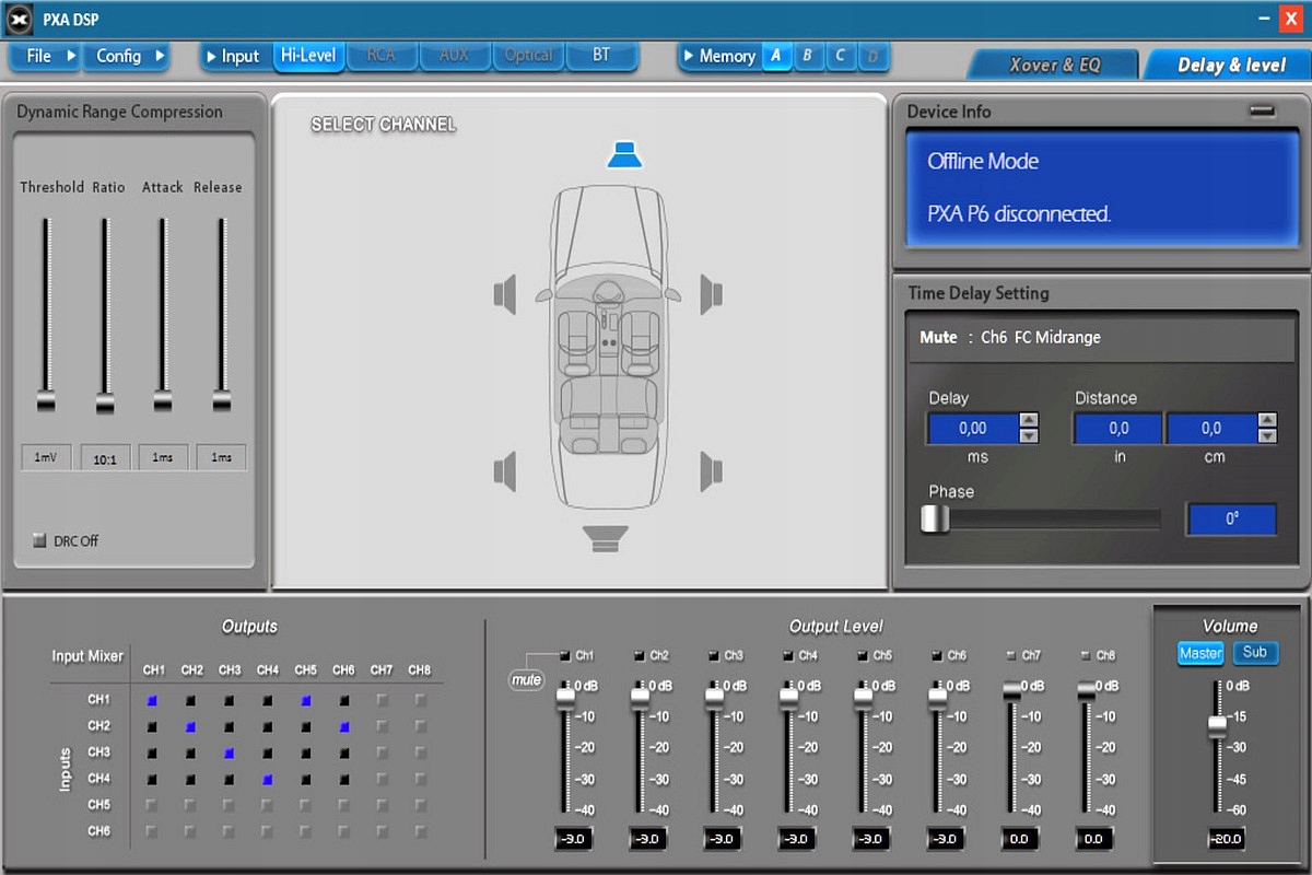 Procesor DSP Excursion 6 kanałów wzmacniacz BT