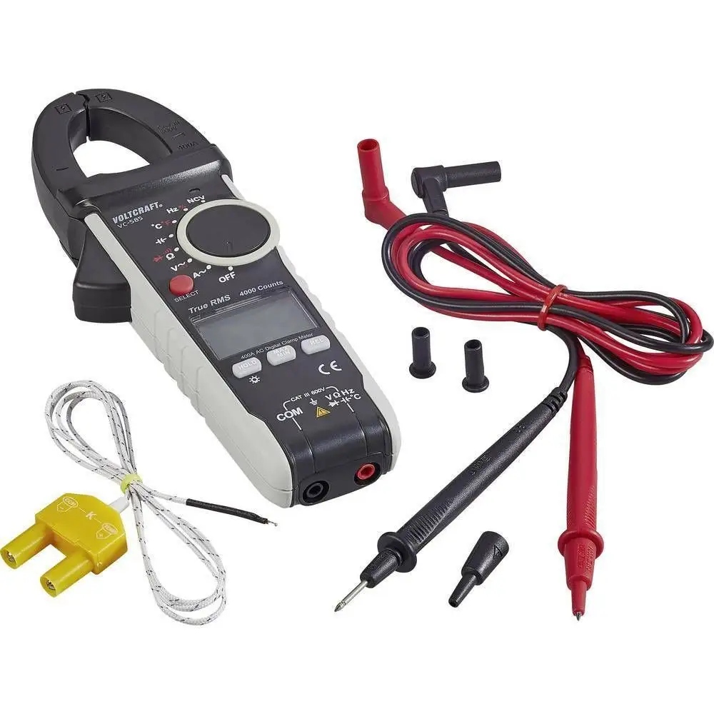 Miernik MULTIMETR cęgowy CAT III 600 V TrueRMS POMIAR temperatury VOLTCRAFT