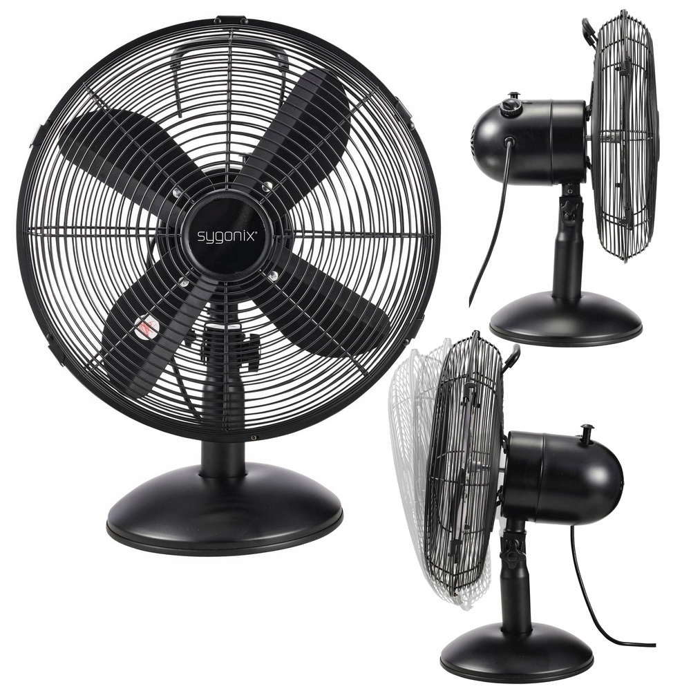 Wentylator stołowy REGULACJA 3 prędkości OSCYLACJA 4 Łopatki 40 W Sygonix