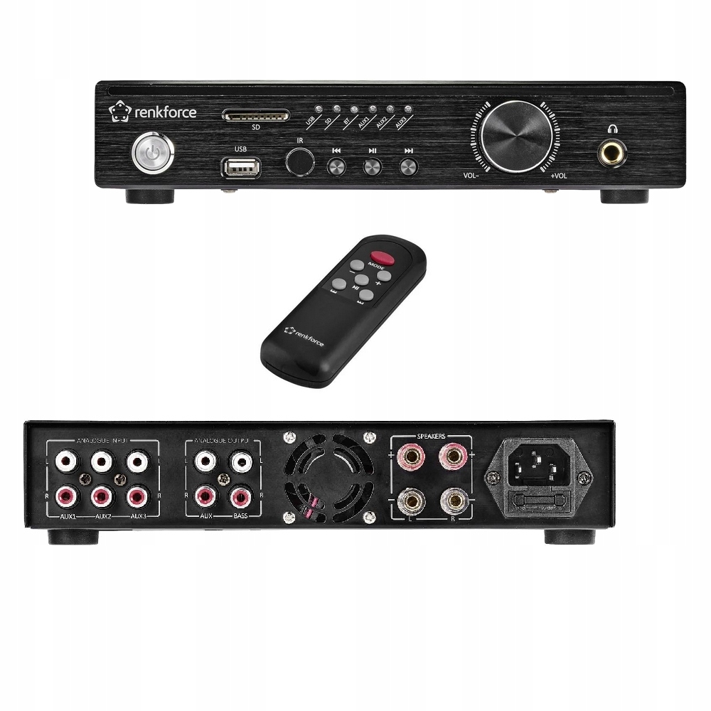 Wzmacniacz HiFi Bluetooth USB SD Pilot 2x 50W