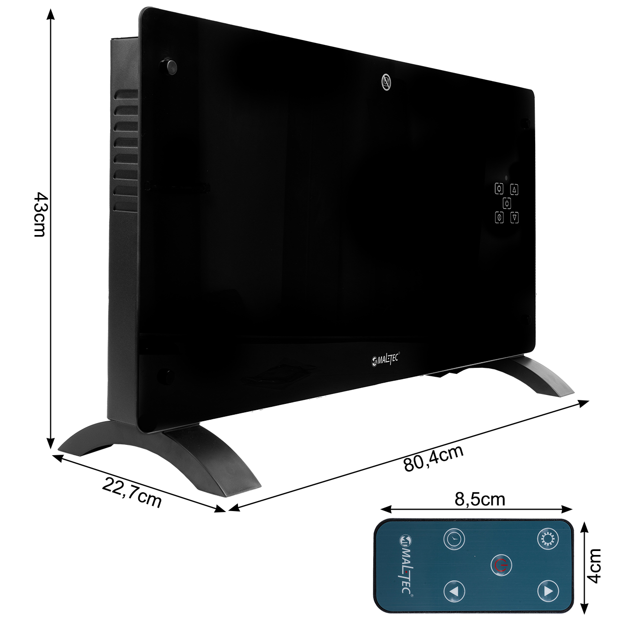 Grzejnik elektryczny KONWEKTOROWY pilot SZKLANY front 2000W termostat WiFi
