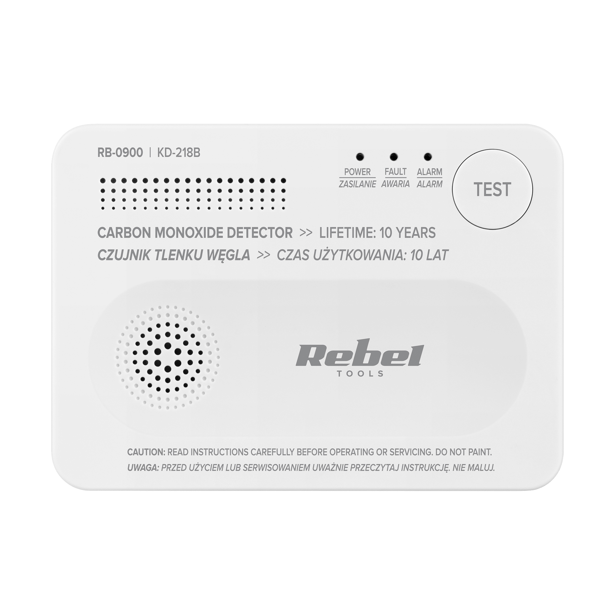 CZUJNIK CZADU tlenku węgla CO na baterie ALARM bezprzewodowy