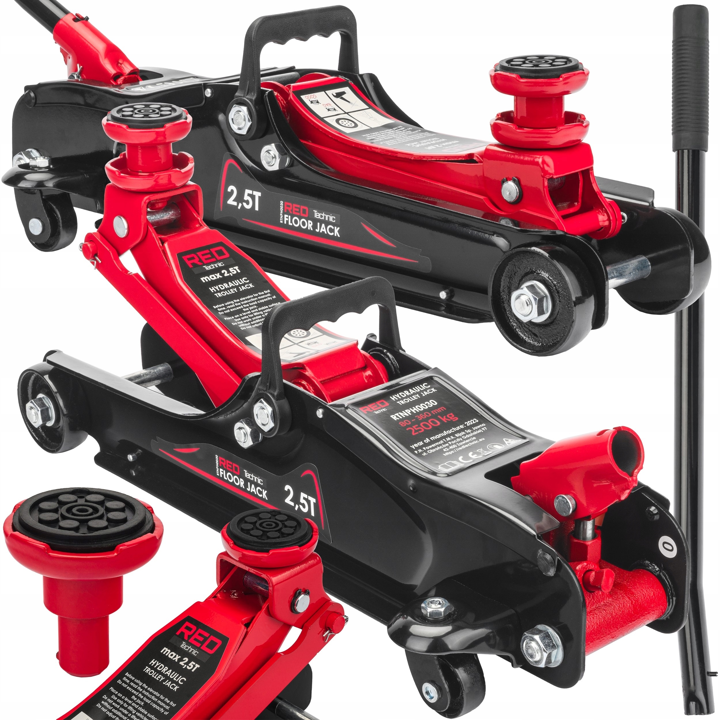 Podnośnik samochodowy udźwig 2.5T LEWAREK hydrauliczny ŻABA 115 - 360mm