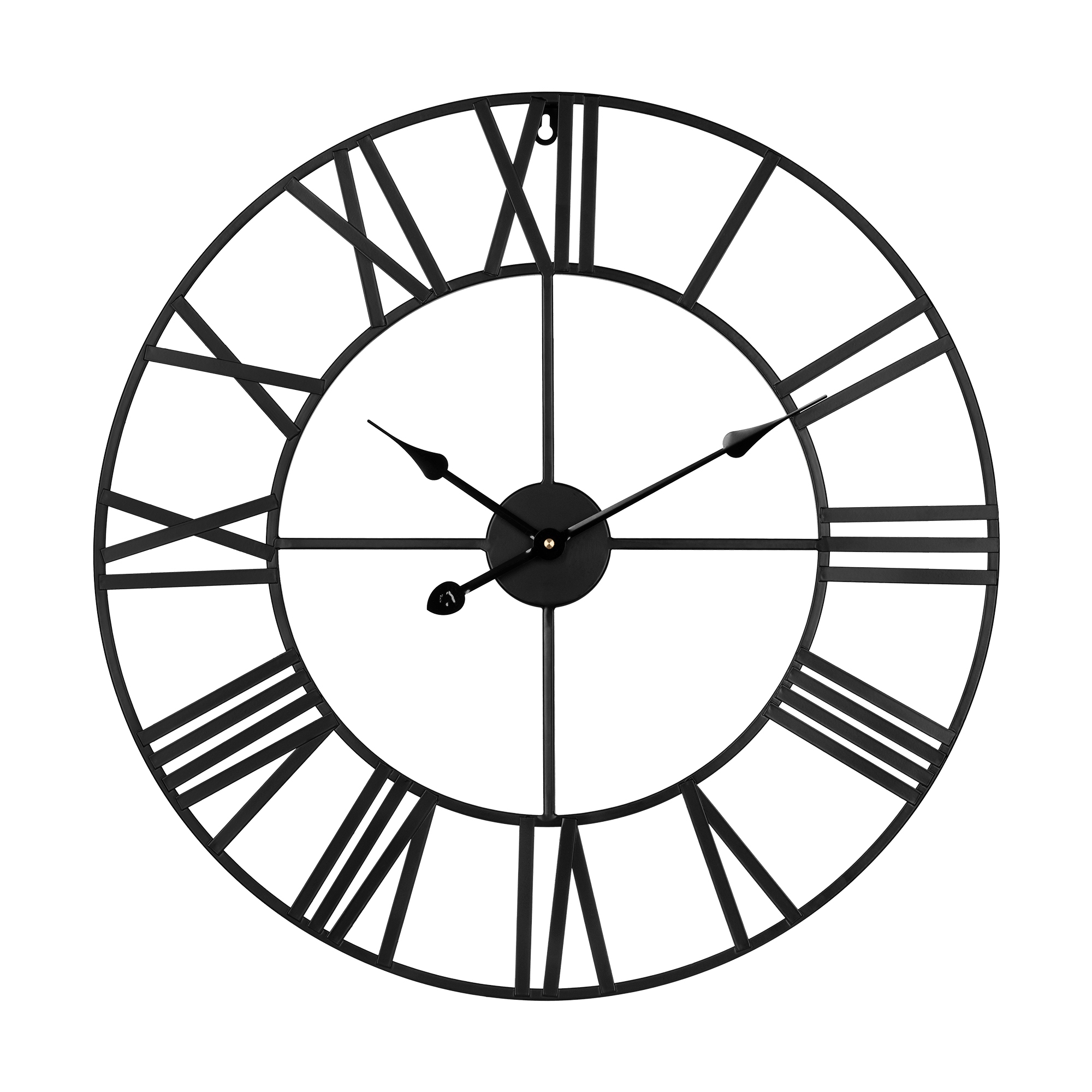 Zegar ścienny DUŻY 60cm ALUMINIOWY CZARNY