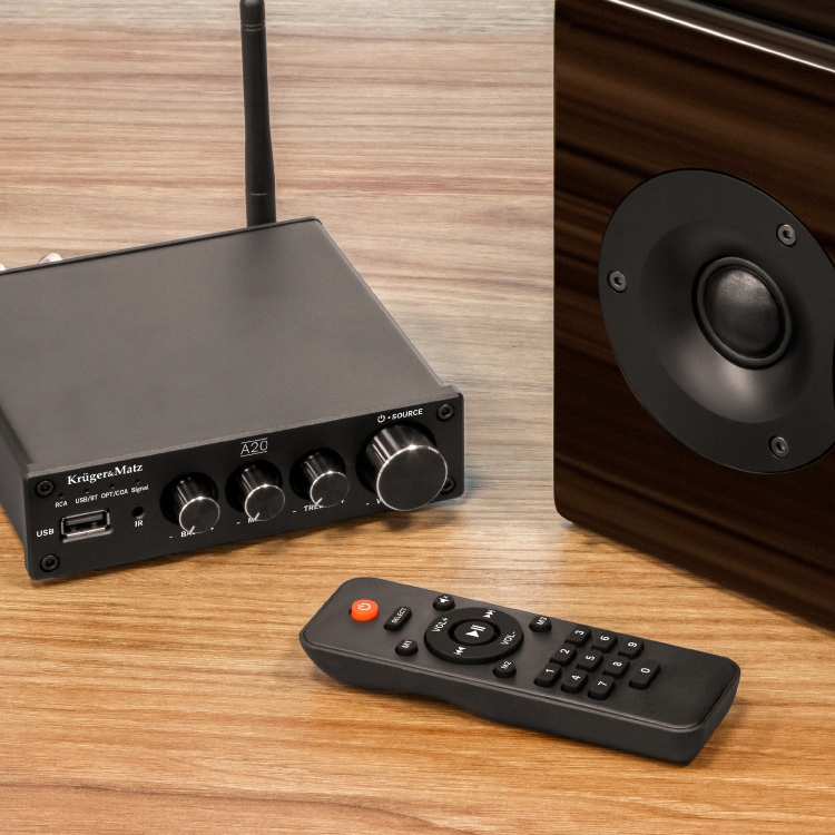 WZMACNIACZ Bluetooth A2DP stereo USB COAXIAL optyczne RCA 2x 100W antena