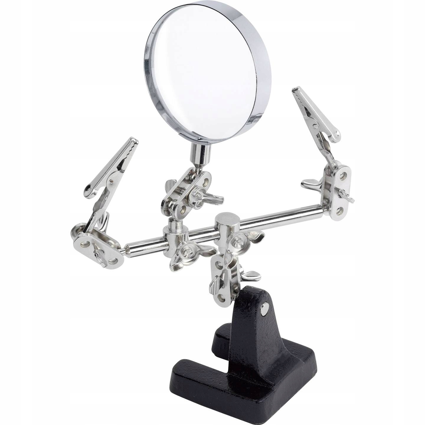 Lupa z trzecią ręką POWIĘKSZENIE 2.5-krotne ZACISKI krokodylkowe TOOLCRAFT