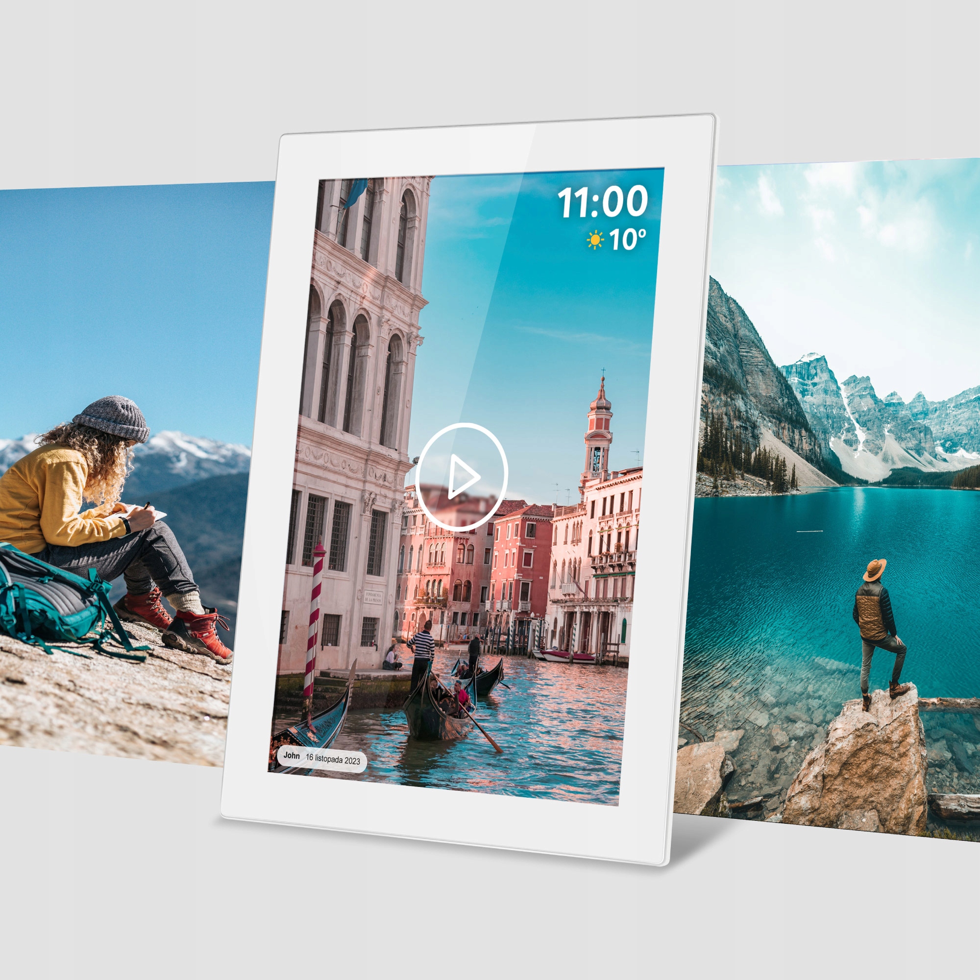 Cyfrowa ramka na zdjęcia 10.1 cali IPS dotyk Android WiFi WIDEO POGODA SD