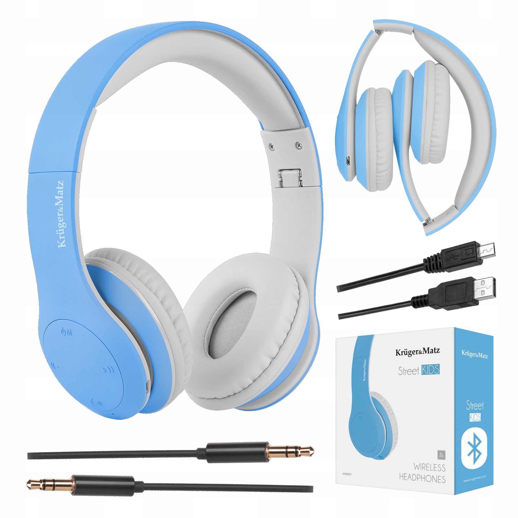 Słuchawki dla dzieci bezprzewodowe Bluetooth KrugerMatz AUX mikrofon