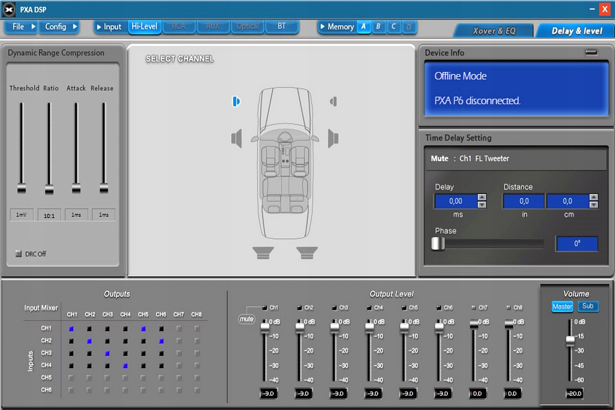 Procesor DSP Excursion 6 kanałów wzmacniacz BT