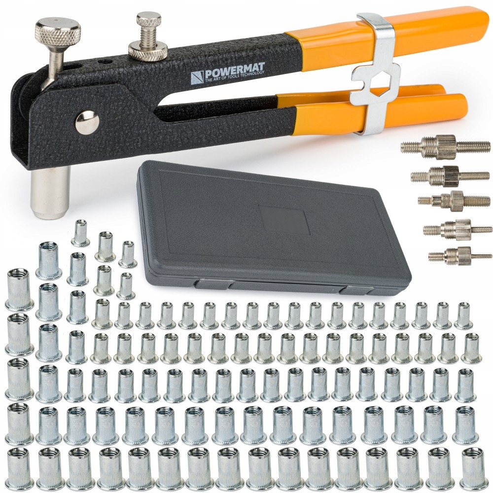 NITOWNICA ręczna do nitonakrętek M3-M8 zestaw 105 elementów