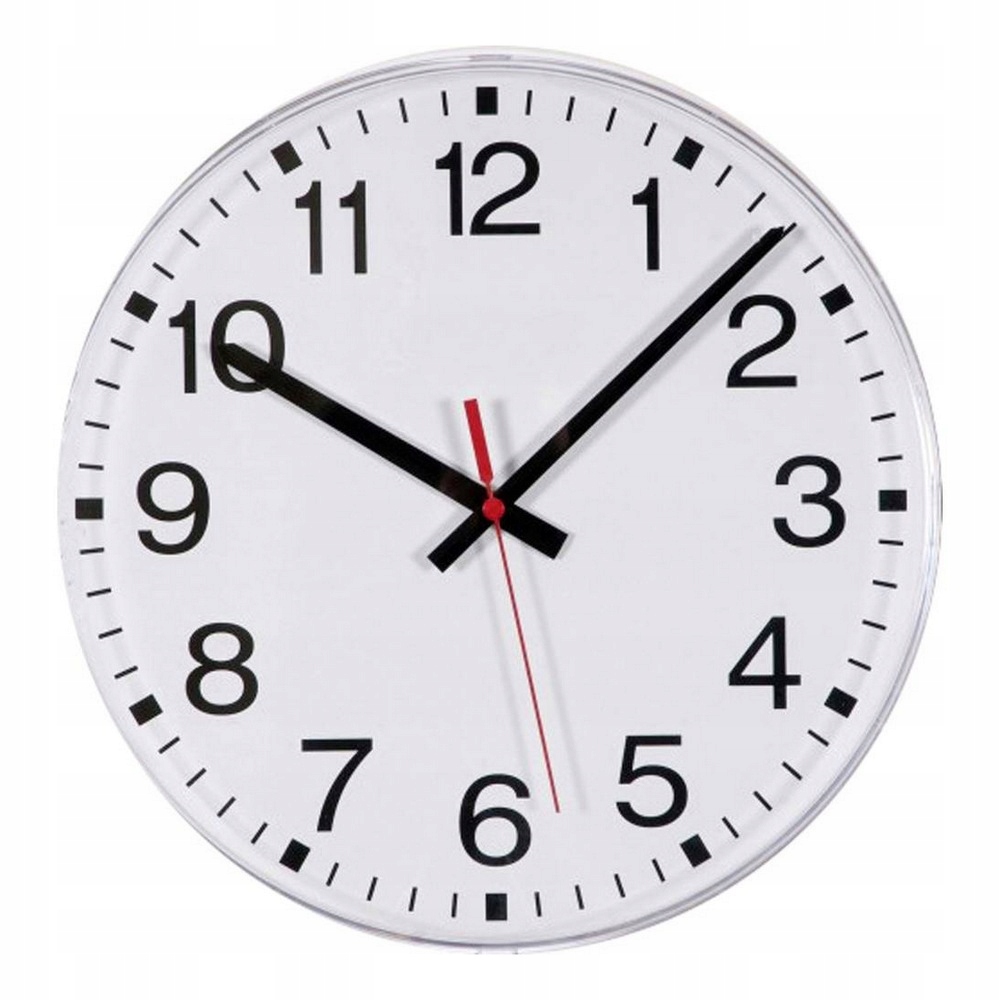 Zegar ścienny sterowany radiowo BIAŁY 30cm auto czas DCF77