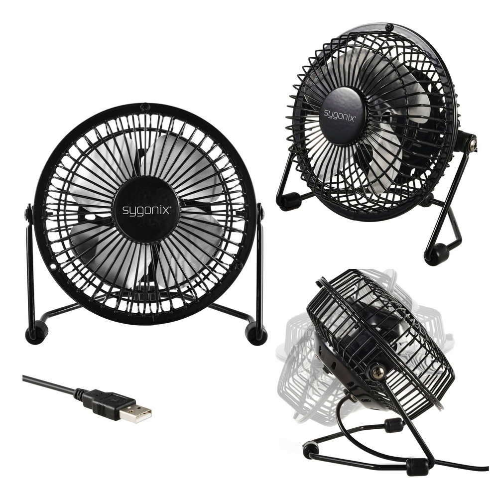 Wentylator USB do biura RETRO na biurko REGULACJA nachylenia Sygonix