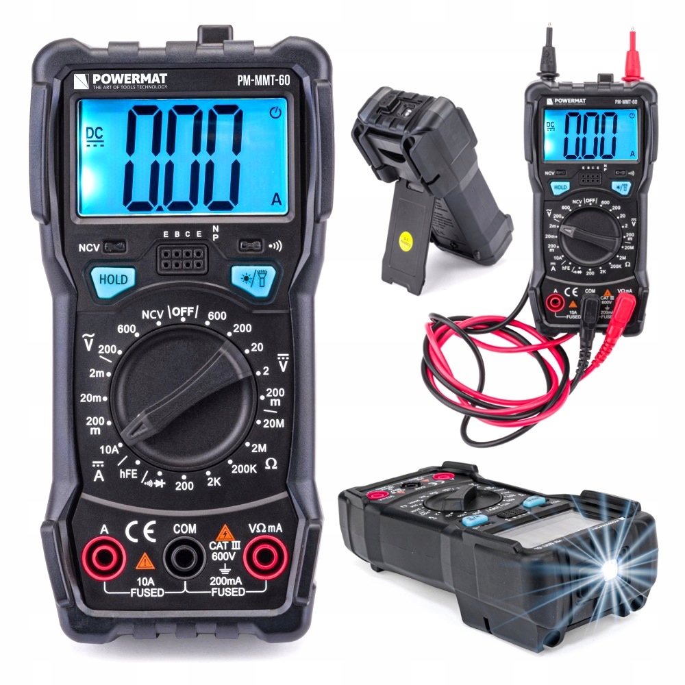 Miernik cyfrowy MULTIMETR uniwersalny LATARKA LED