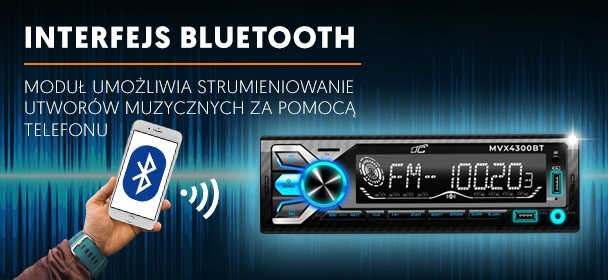 Radio samochodowe 1DIN Bluetooth USB Pilot ISO