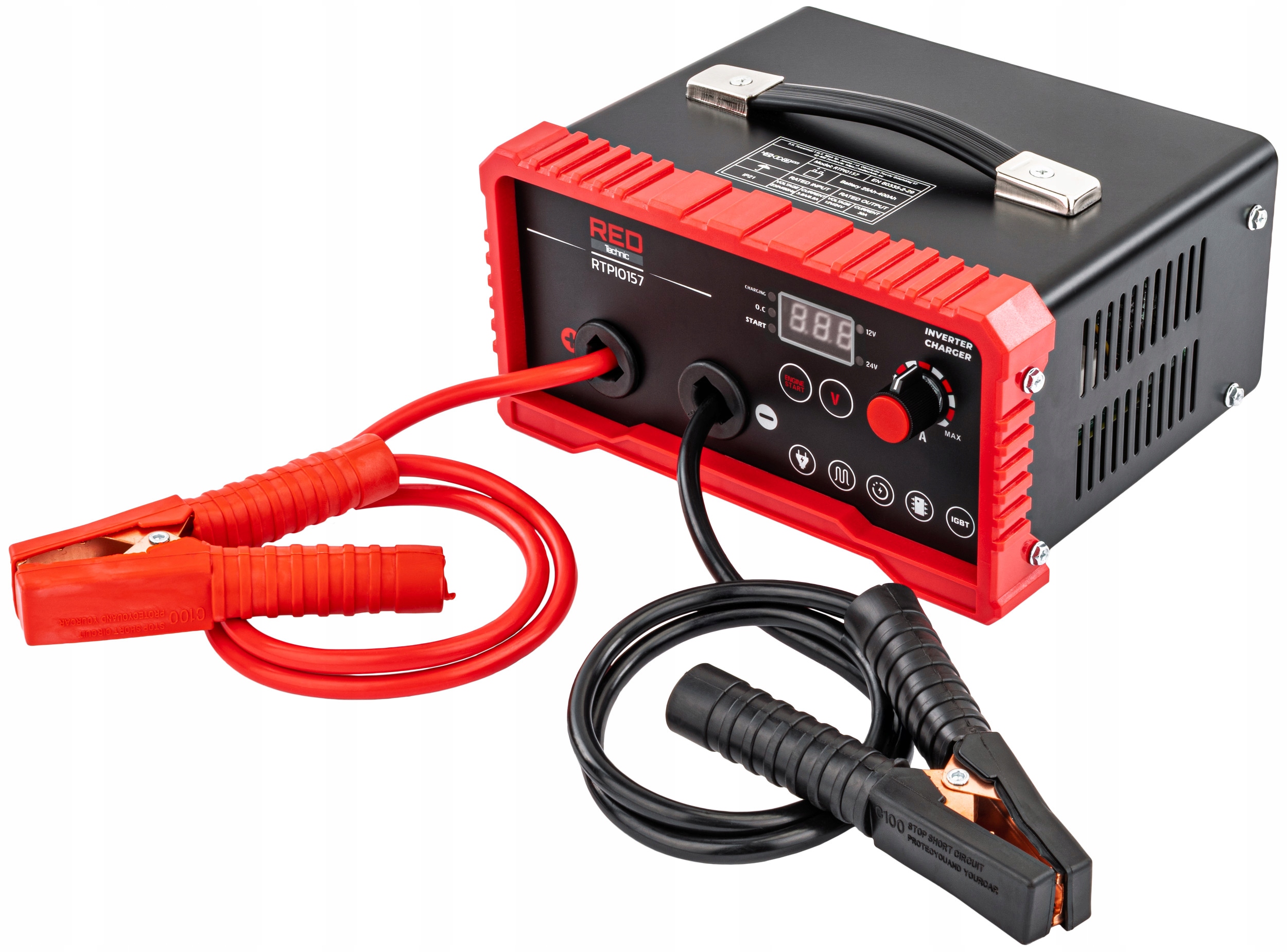 Prostownik INWERTOROWY akumulatorowy 12/24V Z ROZRUCHEM 180A ładowarka 30A