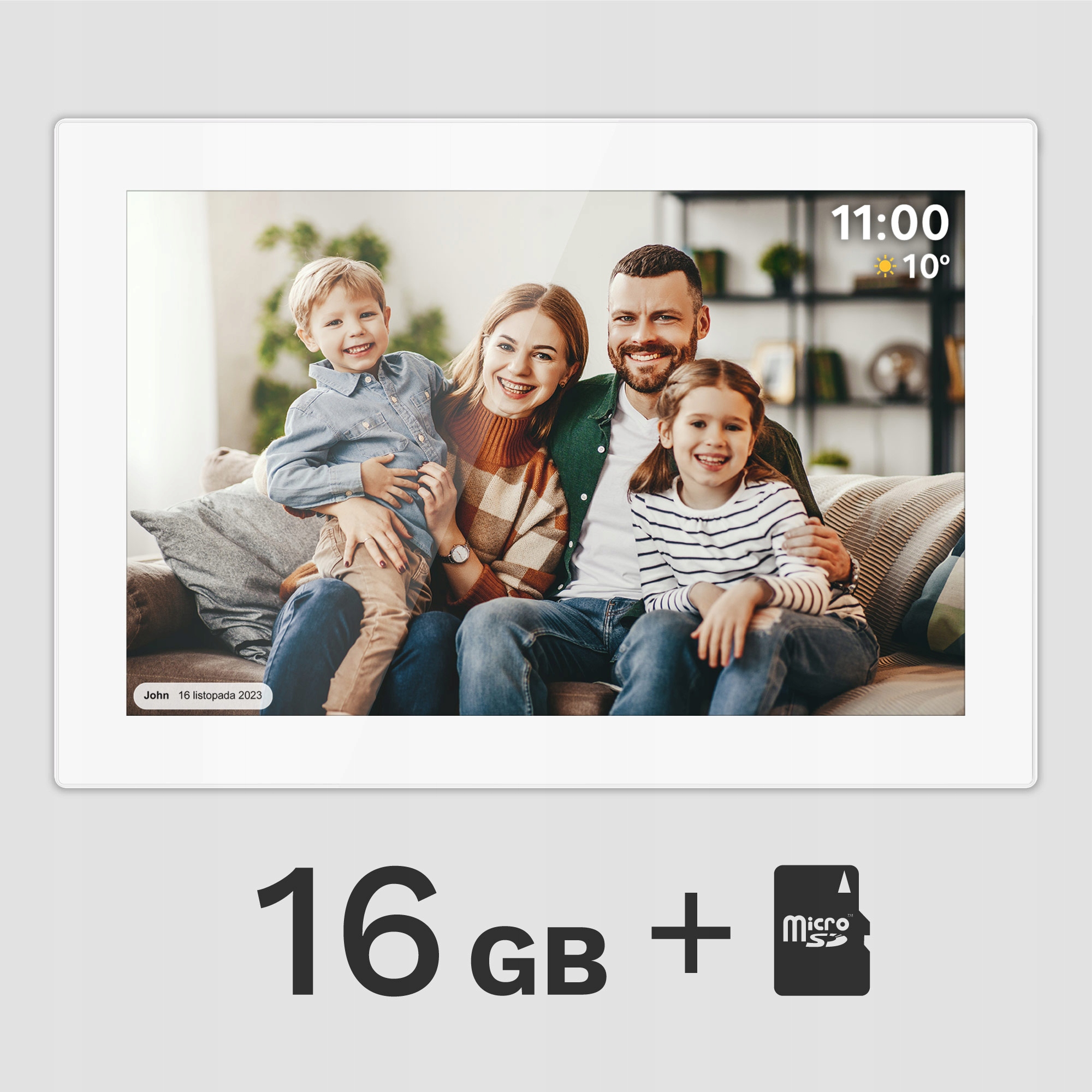 Cyfrowa ramka na zdjęcia 10.1 cali IPS dotyk Android WiFi WIDEO POGODA SD