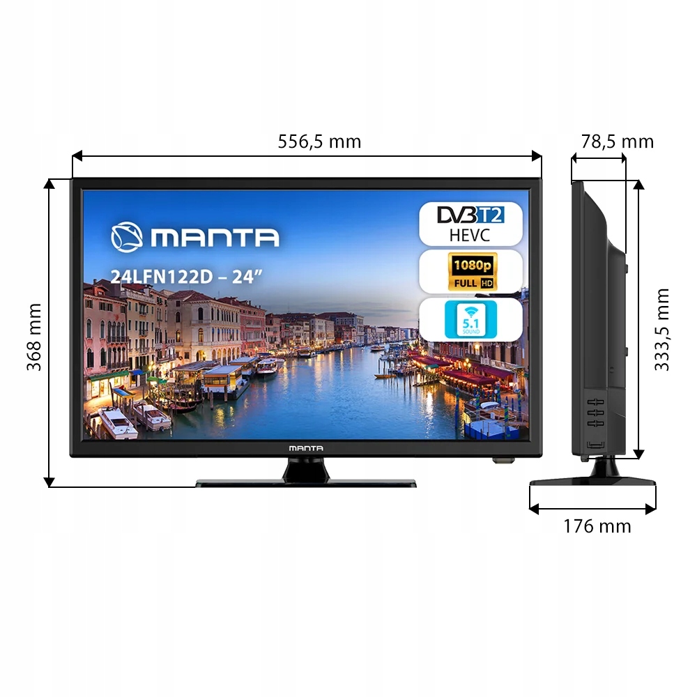 Telewizor 12V 24'' SMART ANDROID XIAOMI USB HDMI