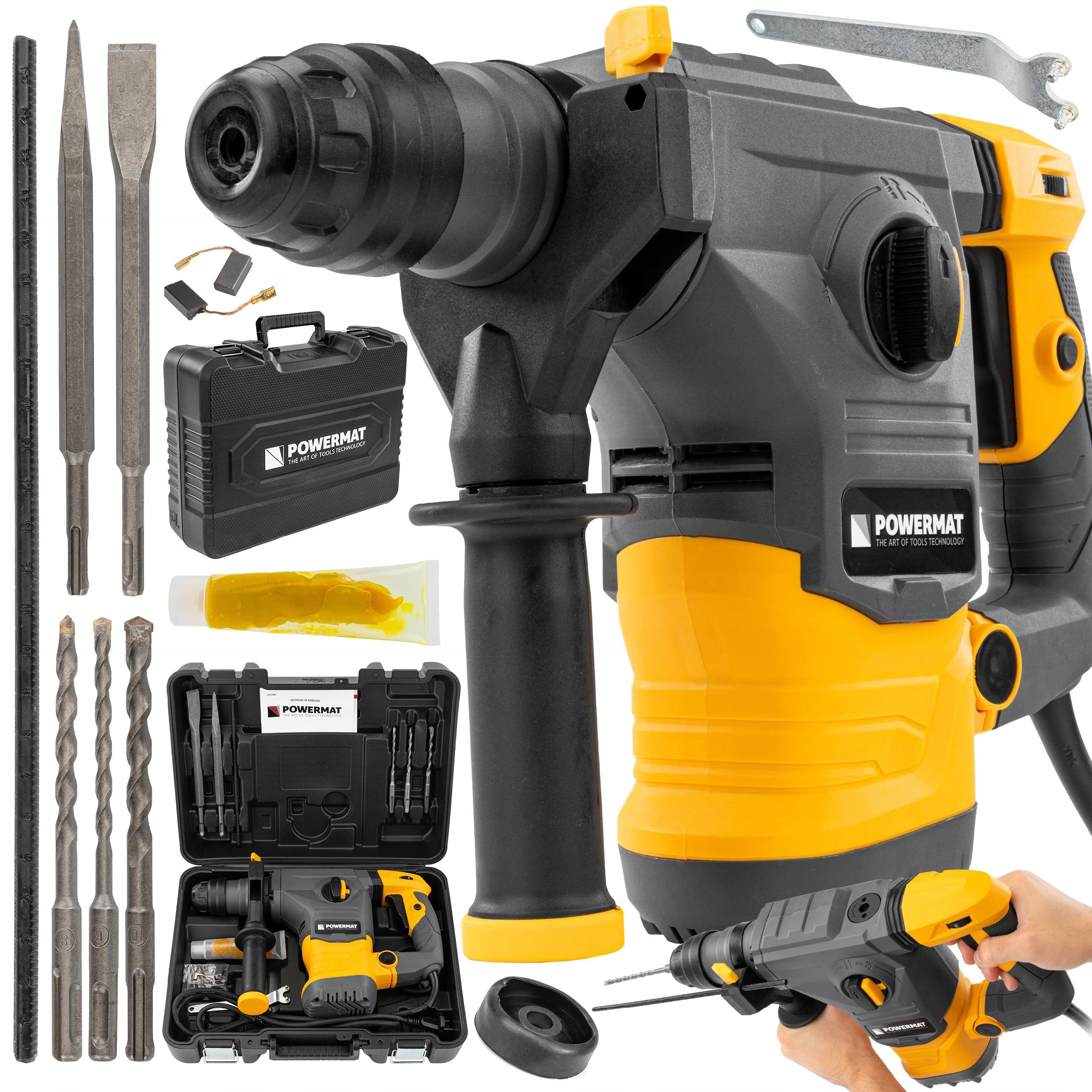 MŁOT UDAROWY młotowiertarka UDAR SDS+ 2600W 5,5J WALIZKA 3x WIERTŁO DŁUTA