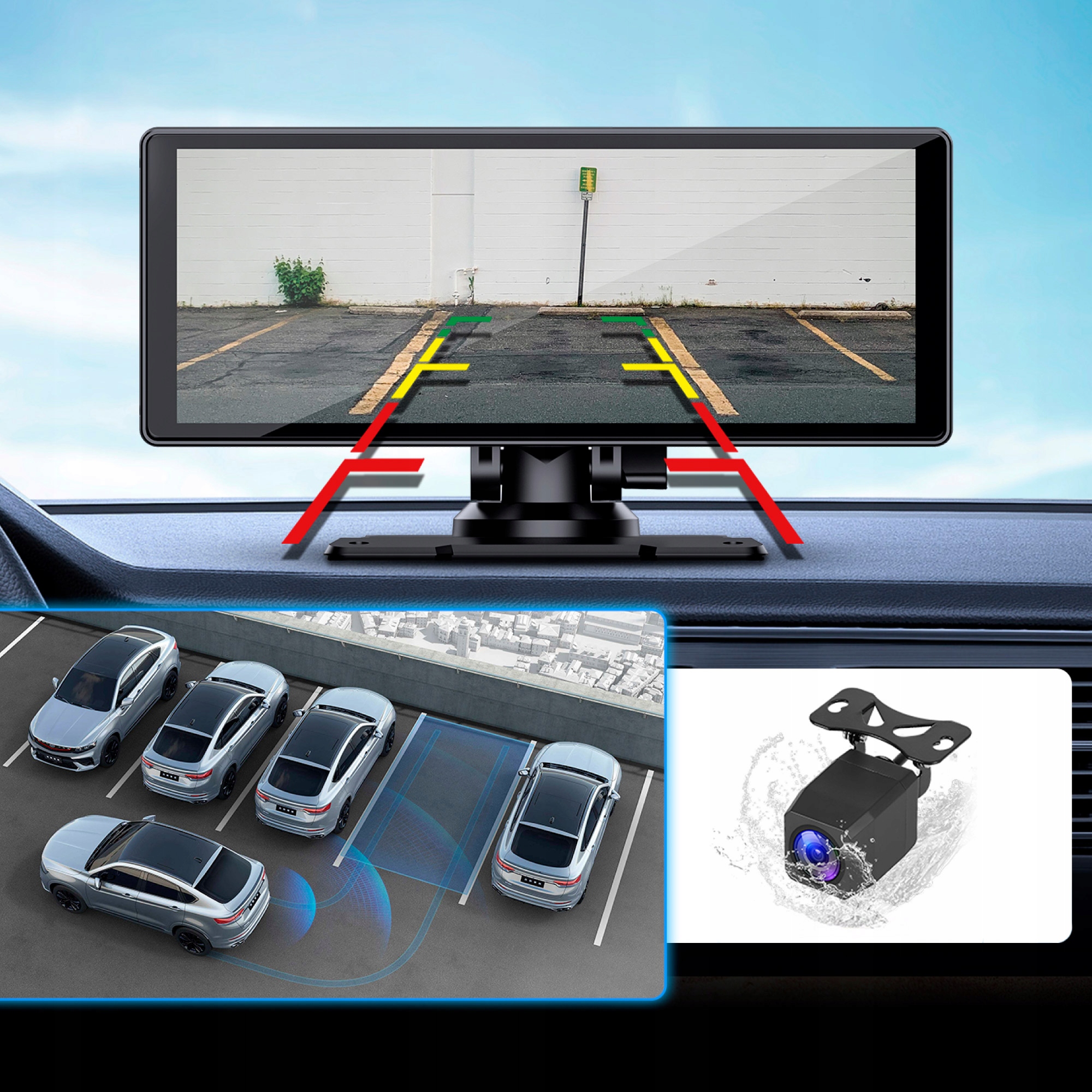 RADIO STACJA MULTIMEDIALNA MONITOR 9'' ANDROID AUTO APPLE CARPLAY KAMERY