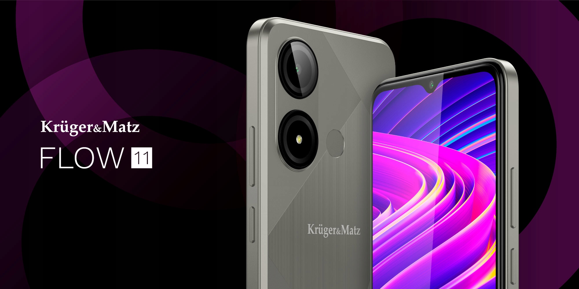 Smartfon Kruger&Matz FLOW 11 6,56" 4/64GB DualSIM 4000mAh LTE szary