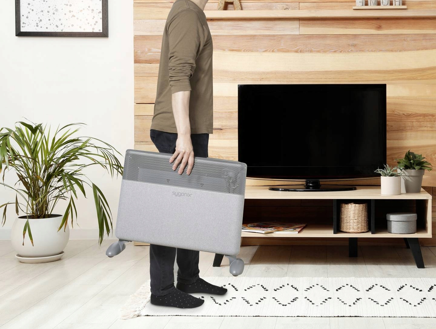 Grzejnik elektryczny stojący ścienny APLIKACJA WiFi BT piecyk 1500W Timer