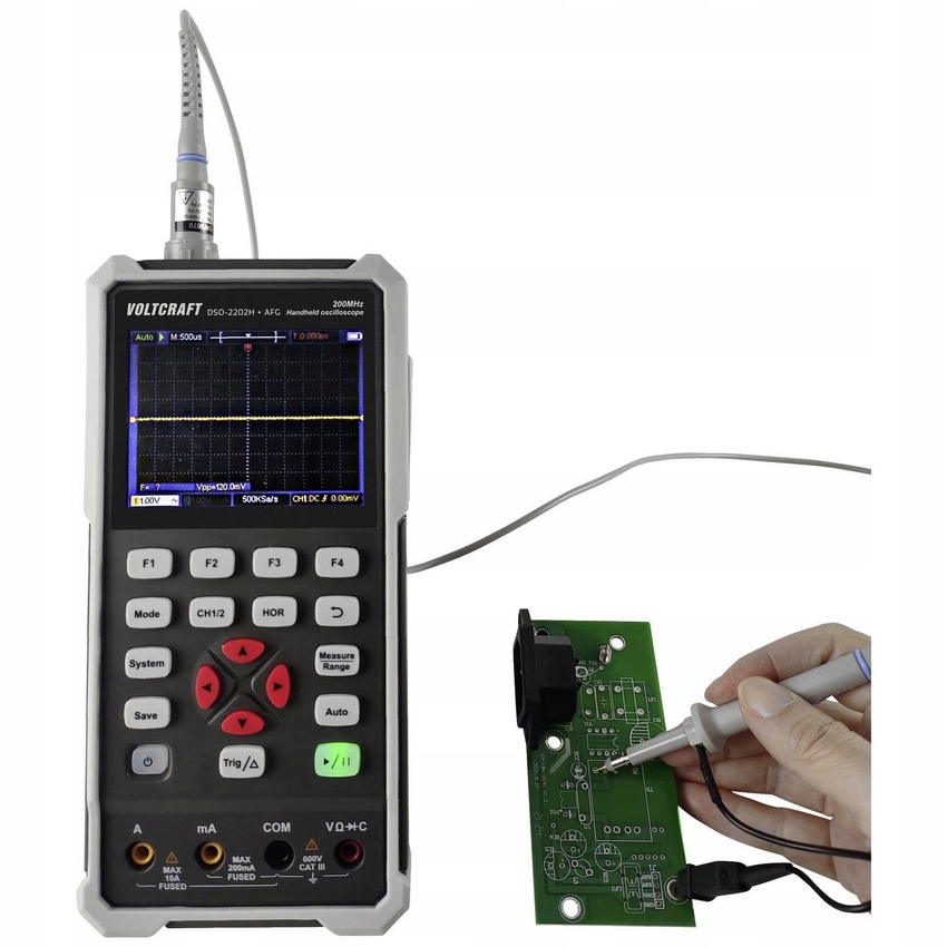 Oscyloskop MULTIMETR cyfrowy mobilny ręczny USB 200 MHz 1 GSa/s VOLTCRAFT