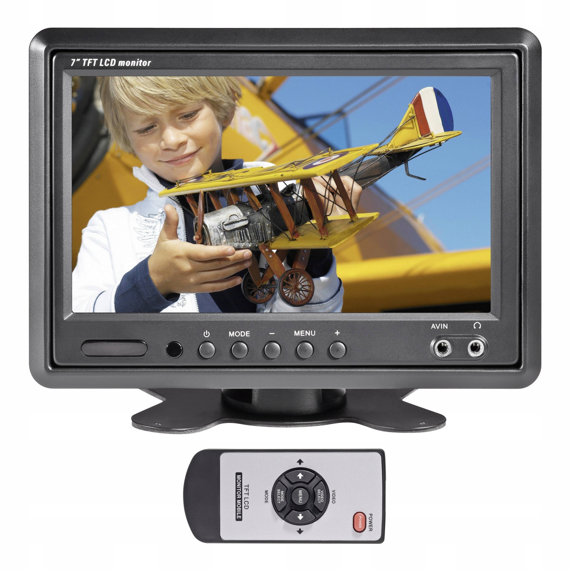 Monitor samochodowy 7'' 12V AV odbicie lustrzane