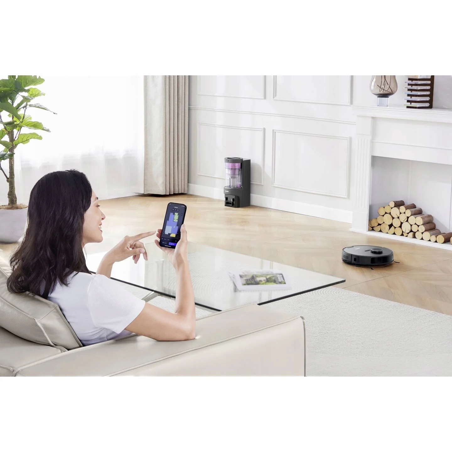 Robot sprzątający MOP odkurzacz APLIKACJA stacja dokująca LIDAR