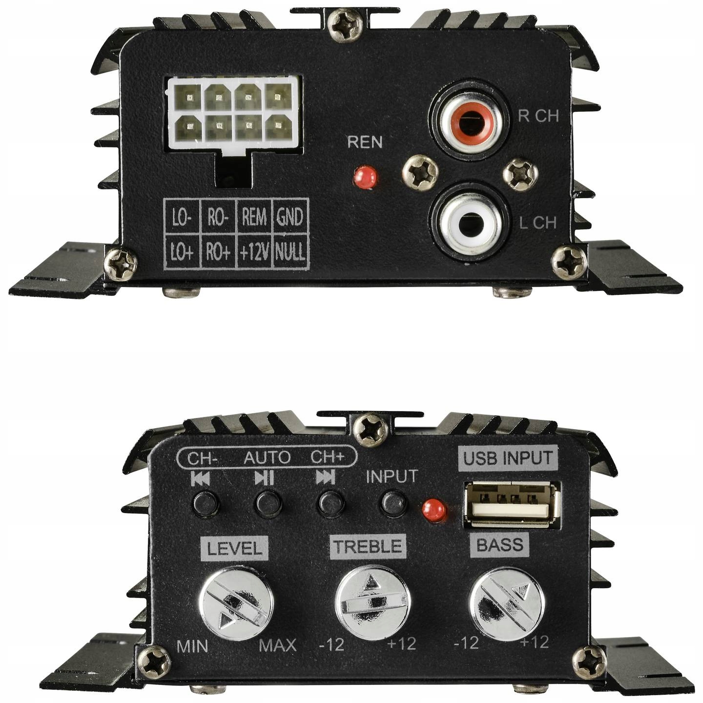 Wzmacniacz samochodowy Bluetooth USB 2 kanały 100W