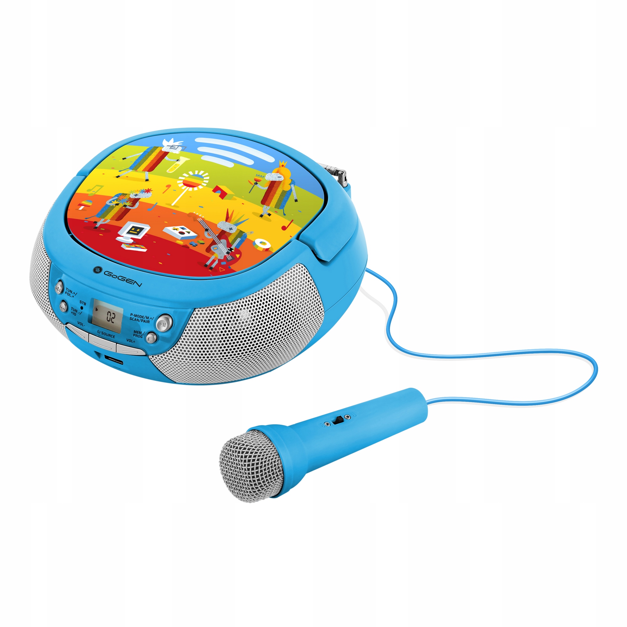 Boombox dla Dzieci CD Bluetooth USB MP3 MIKROFON