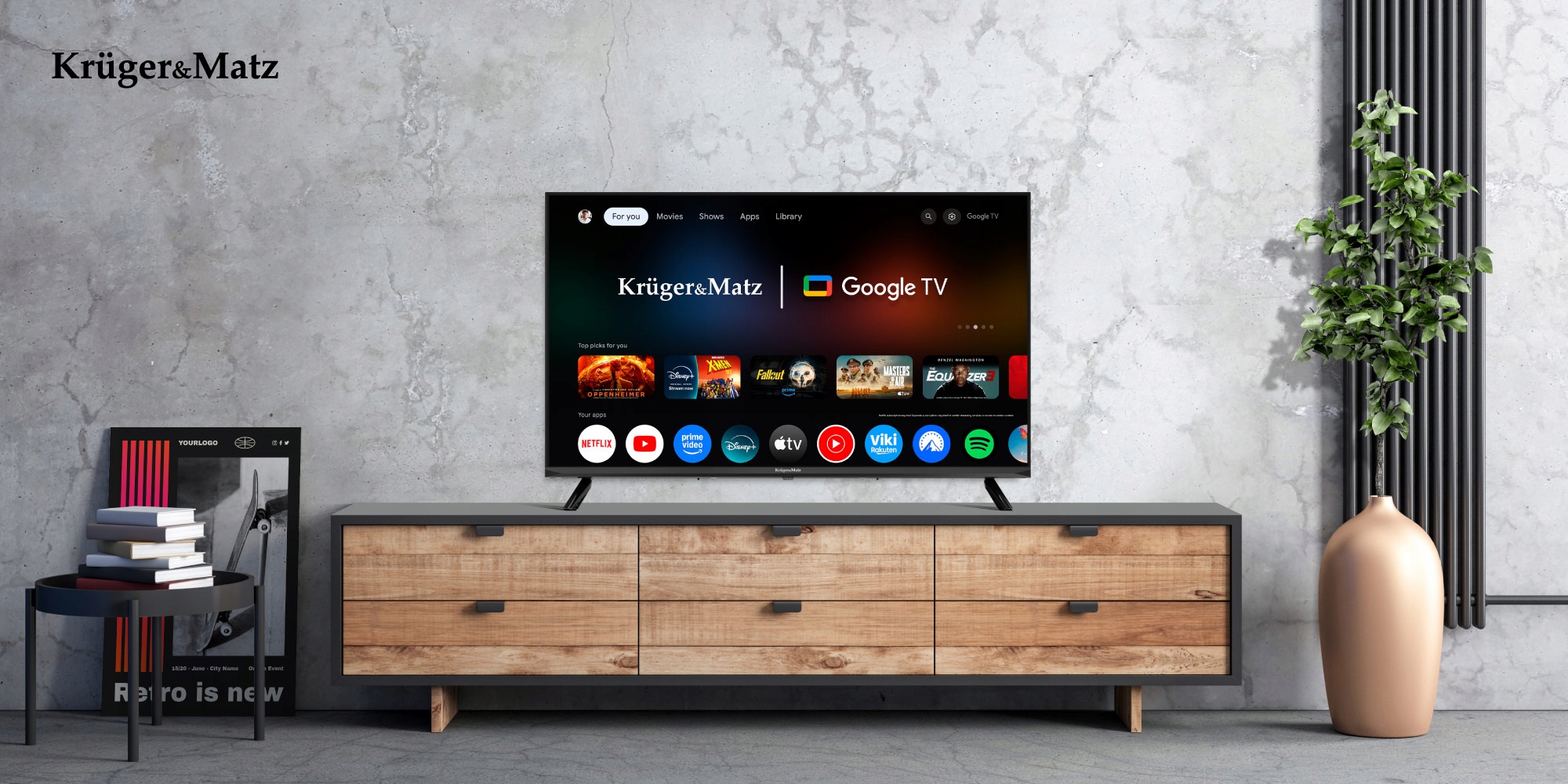 Telewizor SMART Google TV 32" HD WiFi DVB-T2 H.265 HEVC HDR Chromecast