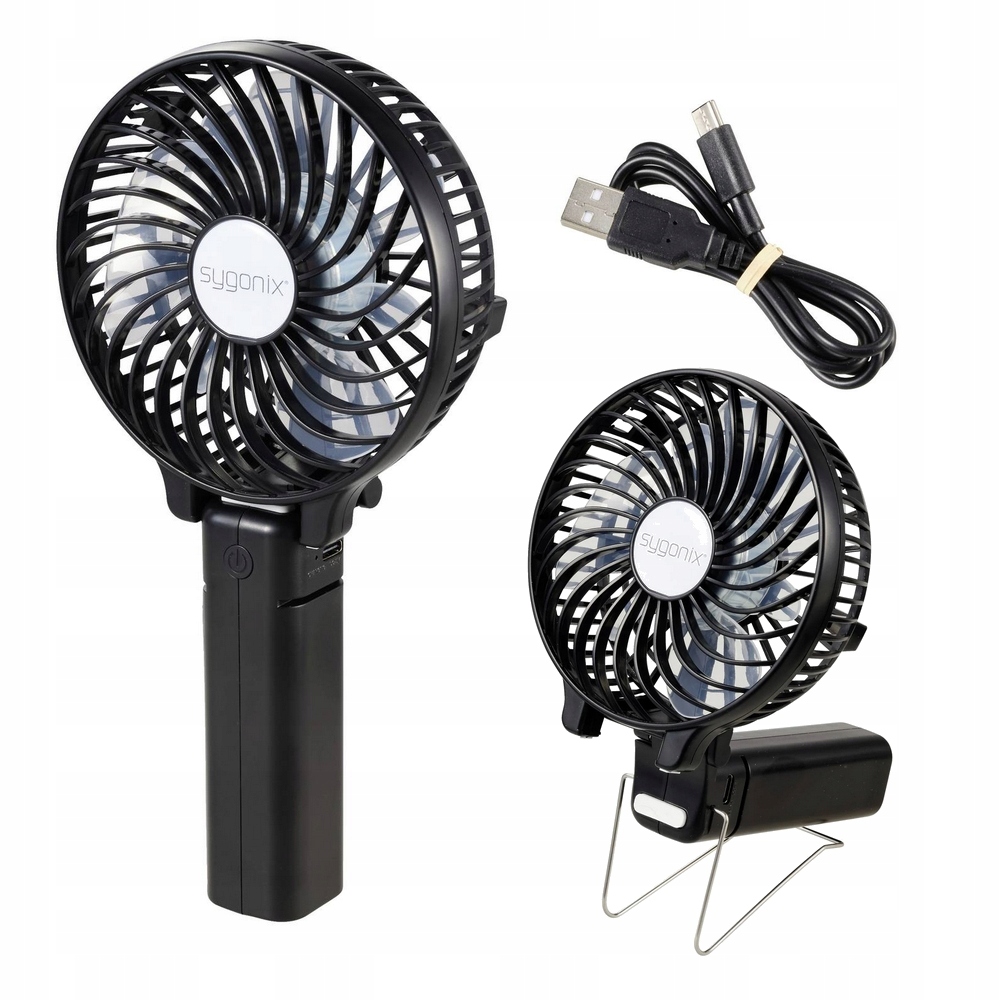 Wentylator ręczny podróżny AKUMULATOROWY regulacja SKŁADANY Sygonix