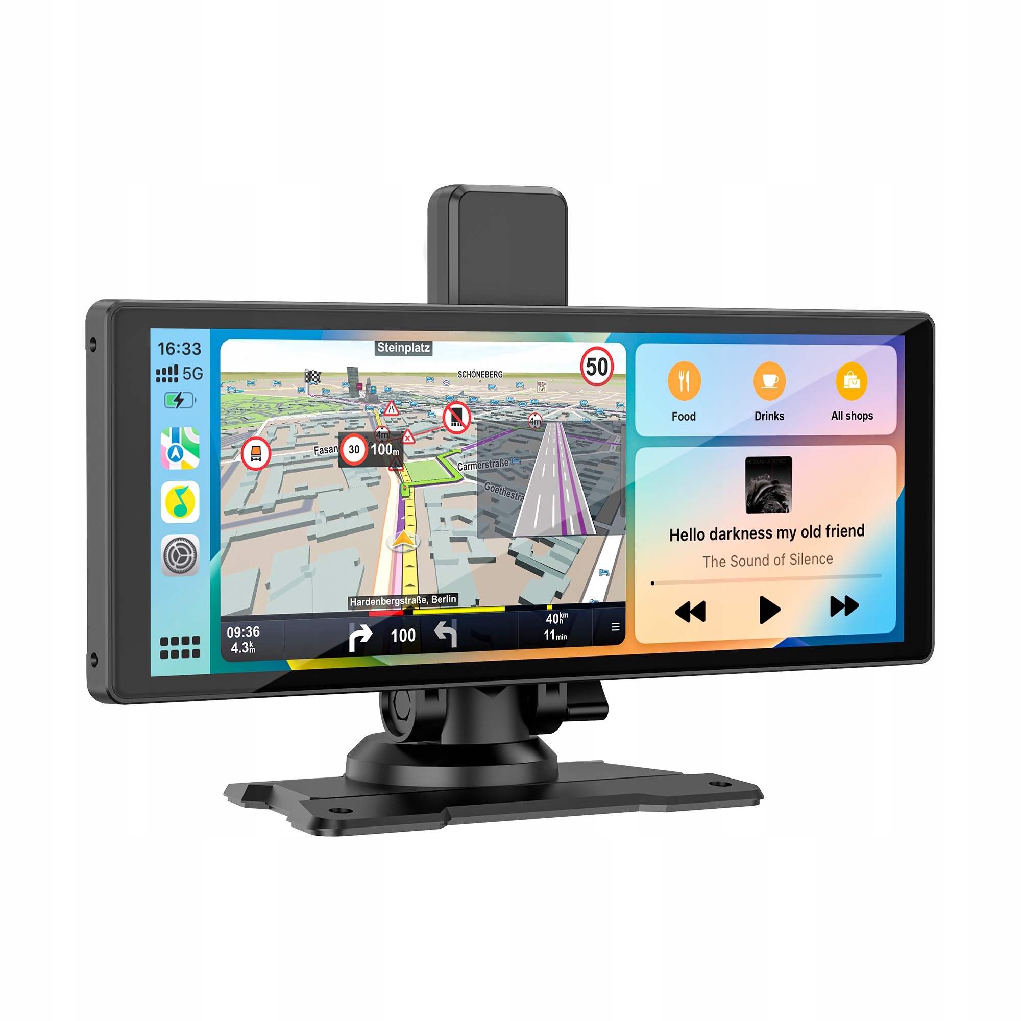 RADIO STACJA MULTIMEDIALNA MONITOR 9'' ANDROID AUTO APPLE CARPLAY KAMERY